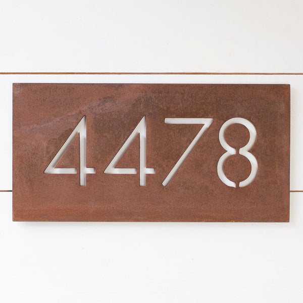 Pemberton House Numbers - Raw Steel - Bold MFG & Supply